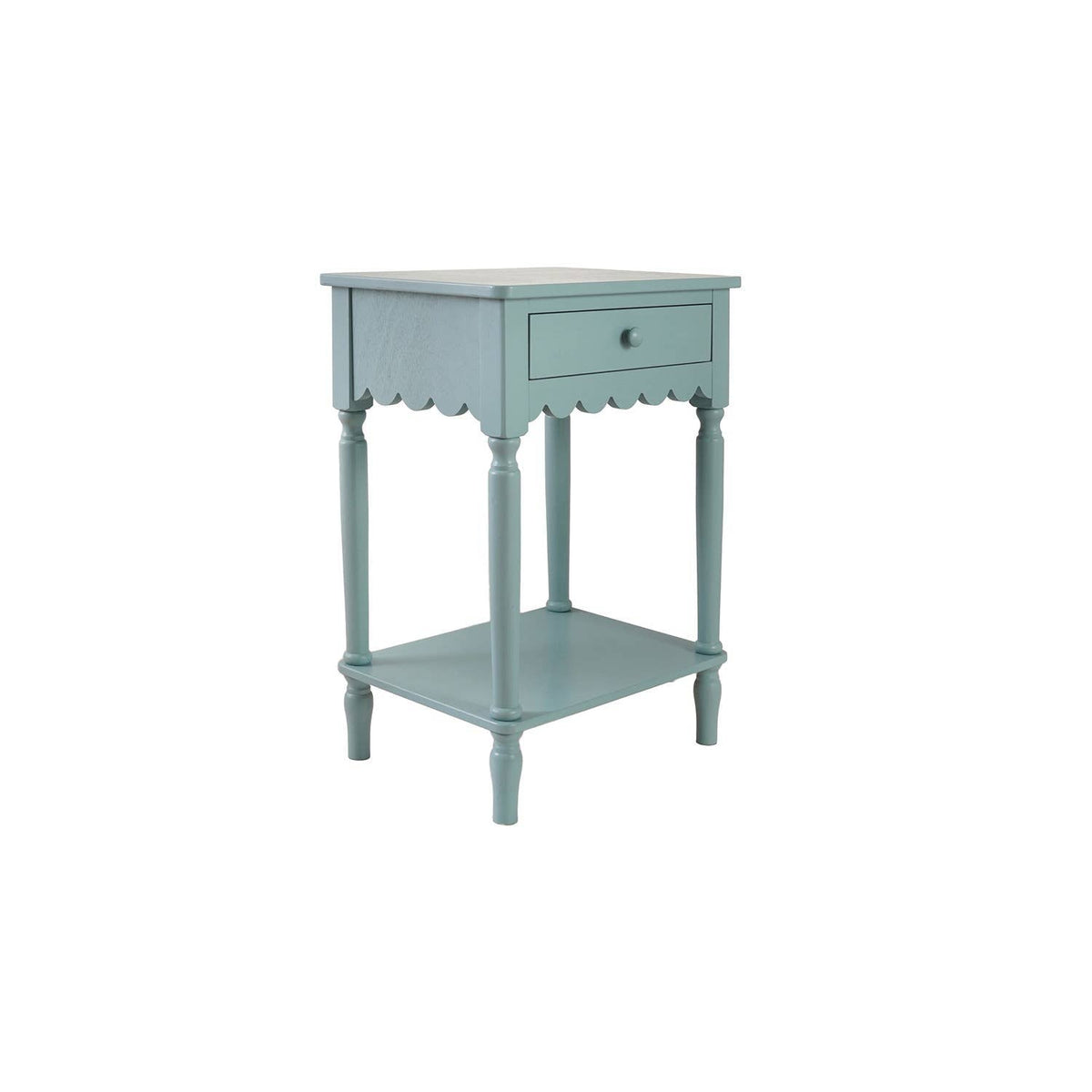 Layla Scalloped Wood Side Table in Robin's Egg Blue