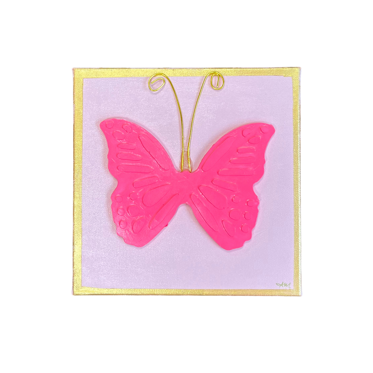 Pink Butterfly Art on Canvas
