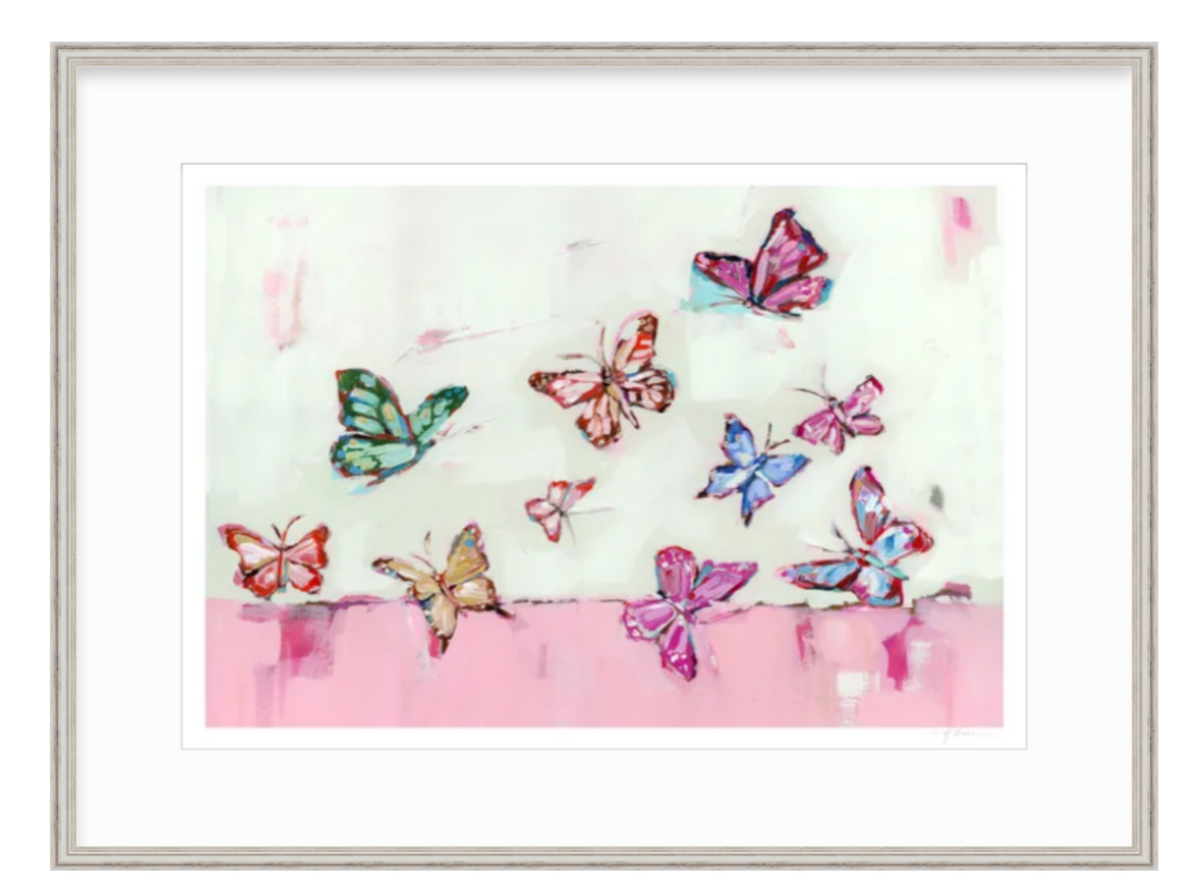 Butterfly Wishes Light Pink Fine Art Print