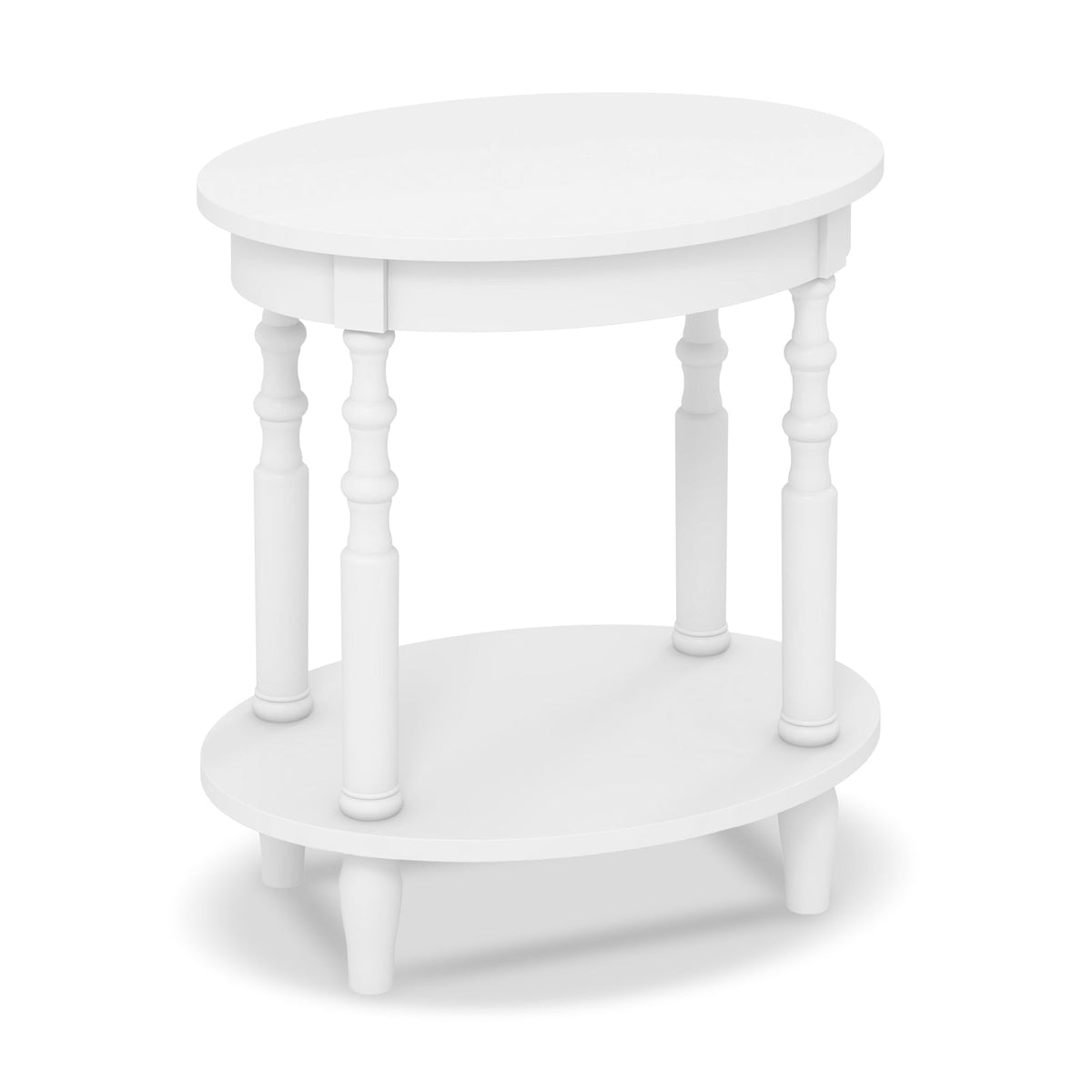 Estelle Oval Side Table with Shelf