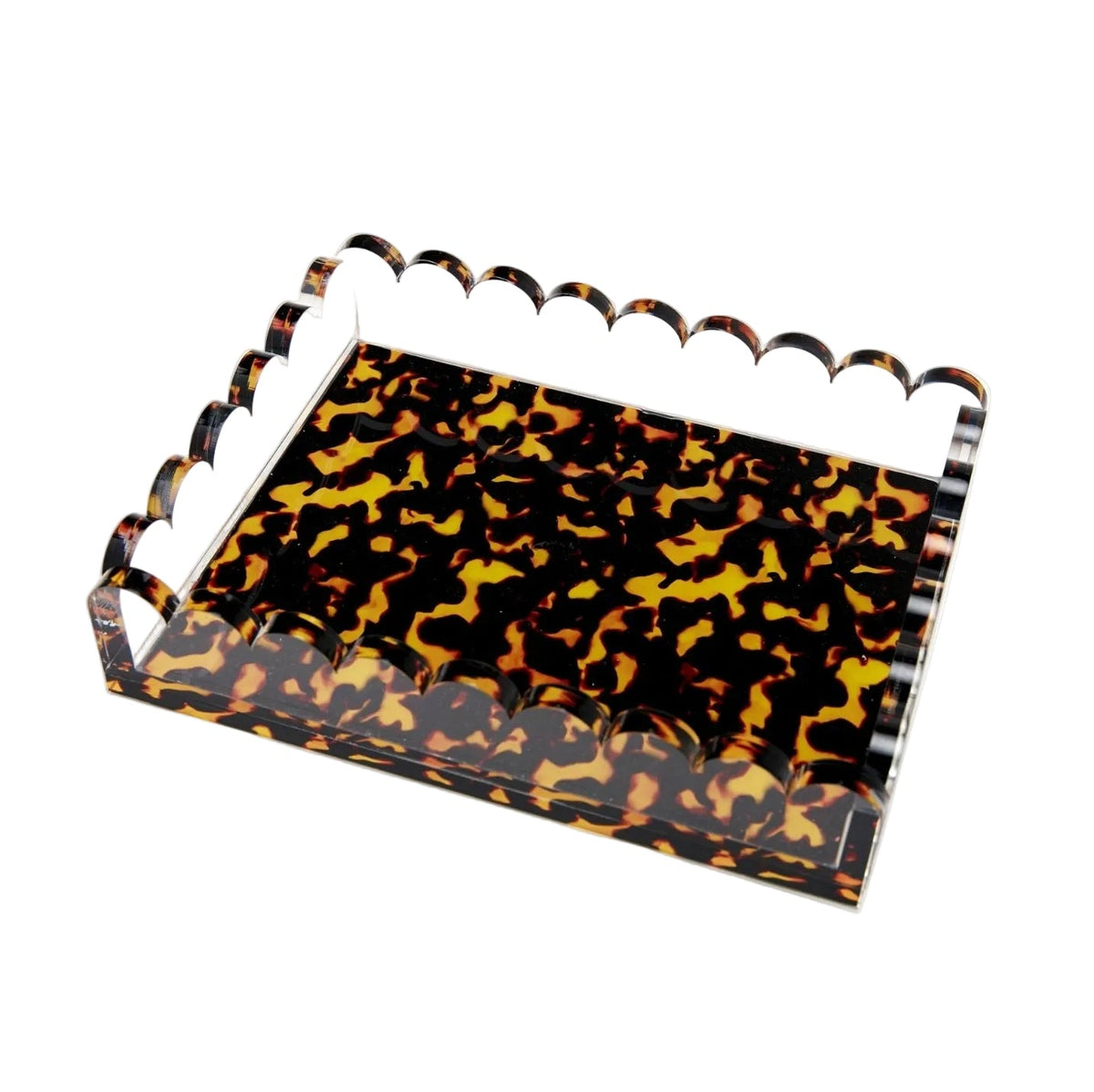 Tortoise Acrylic Scallop Tray