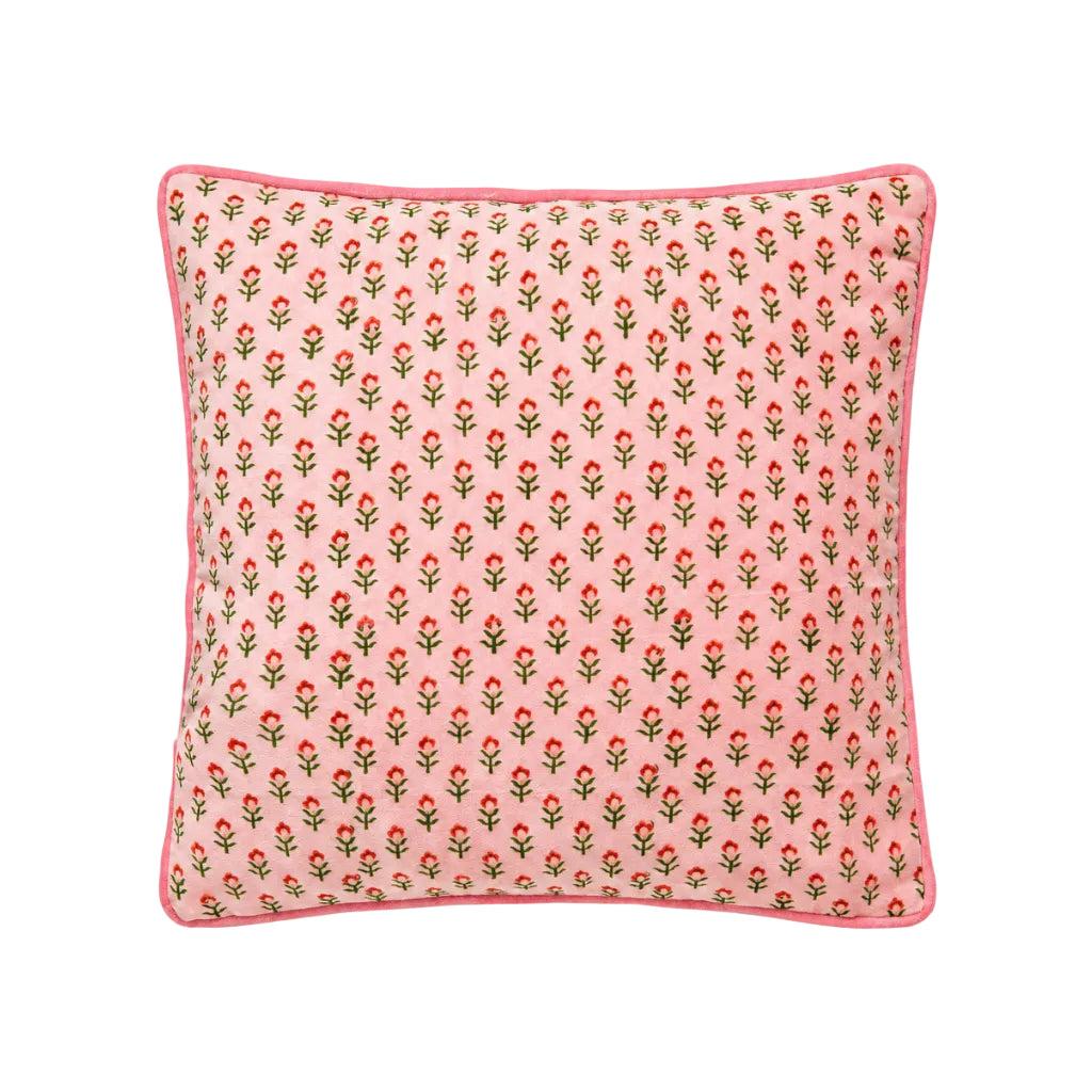 Pink Ditsy Floral Printed Pillow