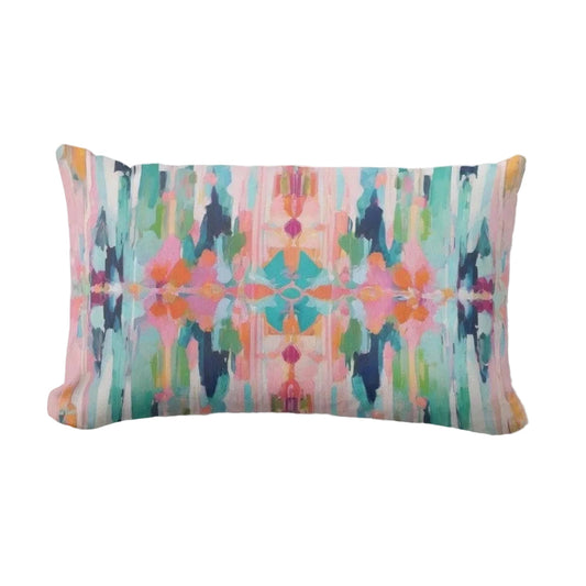 Dora Abstract Print Lumbar Throw Pillow