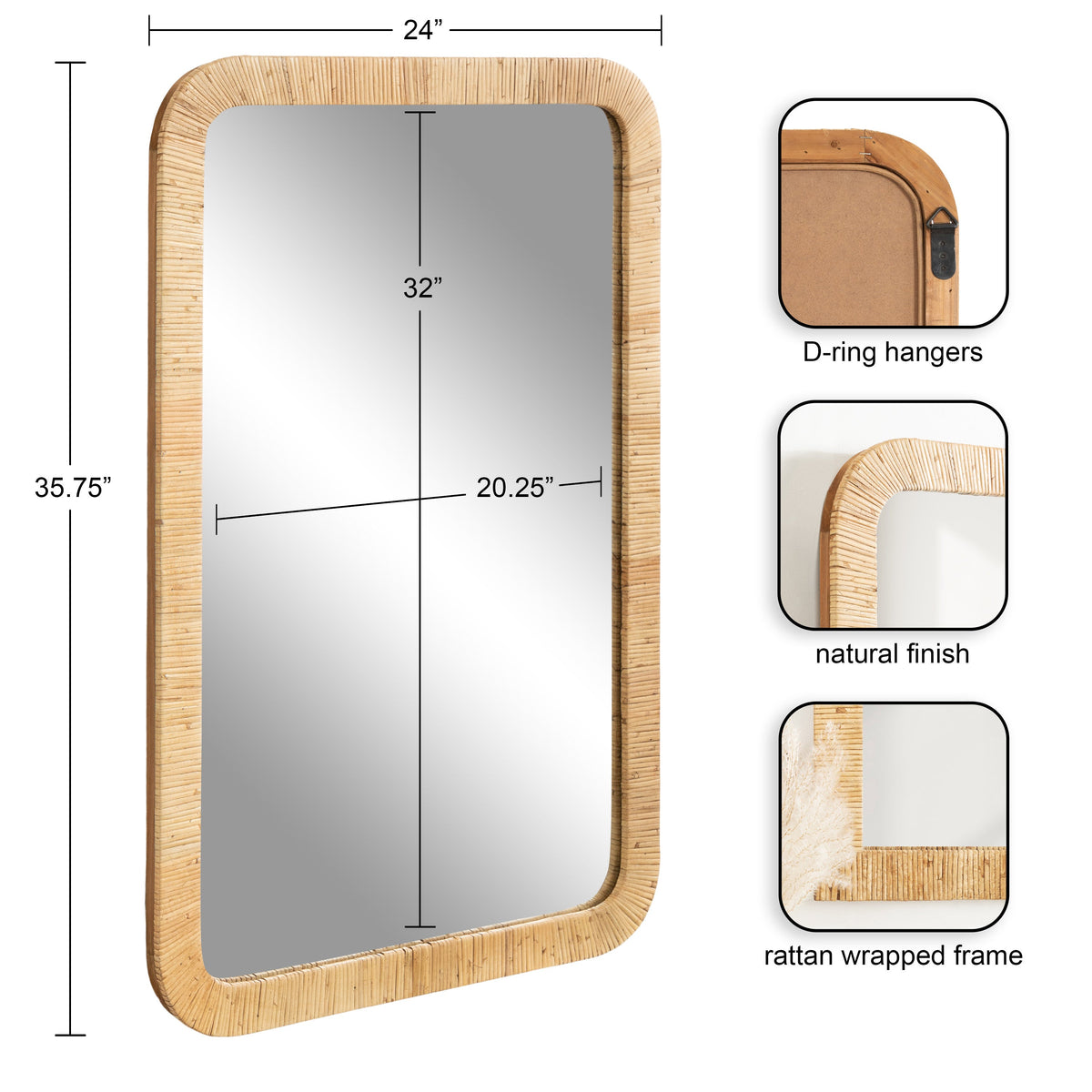 Raffy Rectangle Framed Wall Mirror