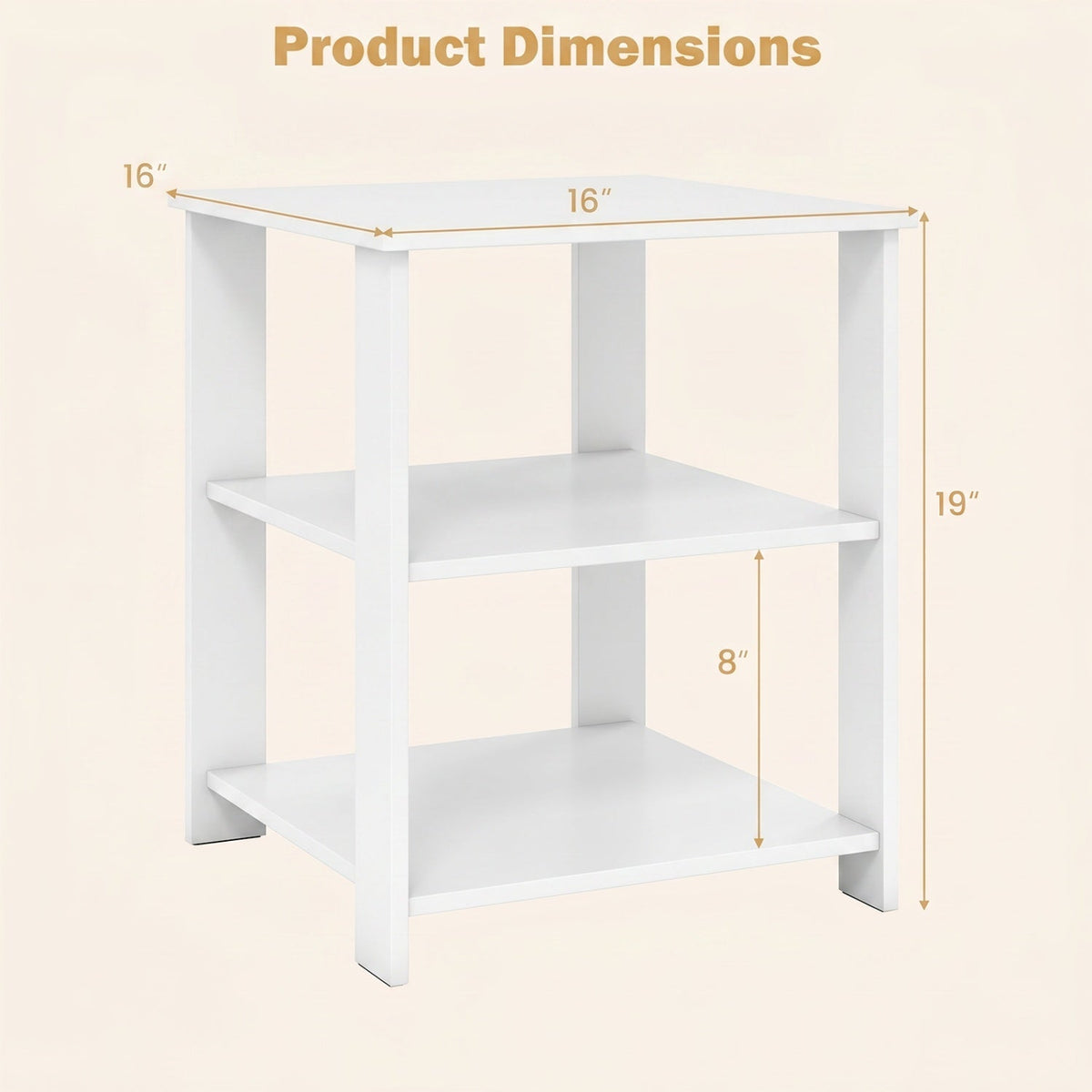 Maggie Side Table with Shelves