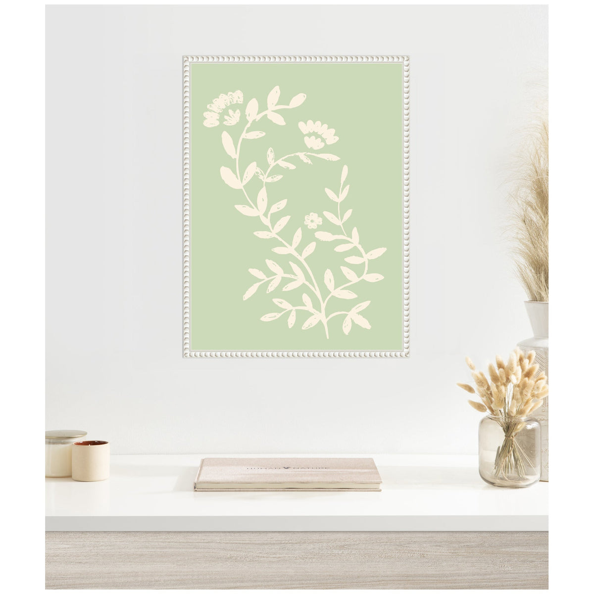 Botanical Pale Green Framed Canvas