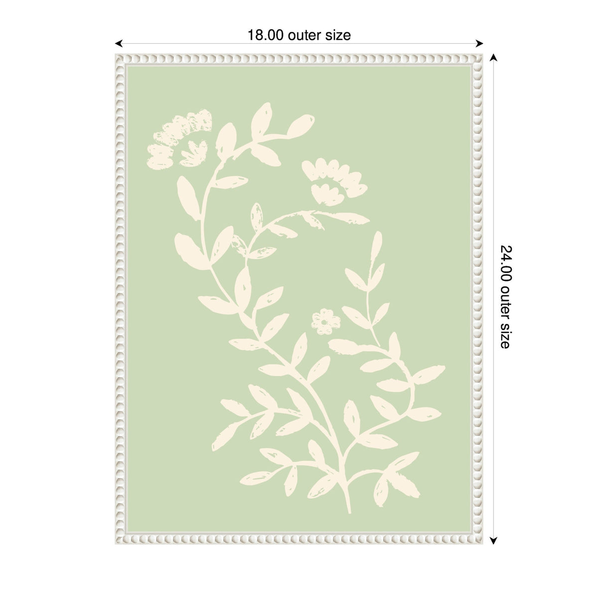 Botanical Pale Green Framed Canvas