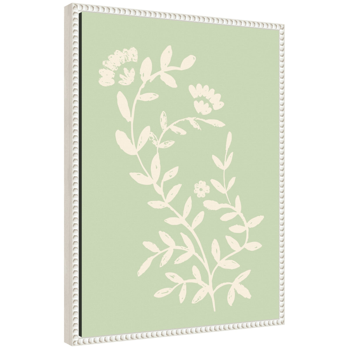 Botanical Pale Green Framed Canvas