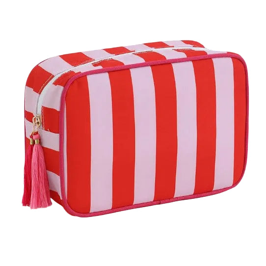 Cabana Stripe Pouch in Red