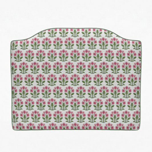 Dorm Headboard | Dianthus Block Print in Pink