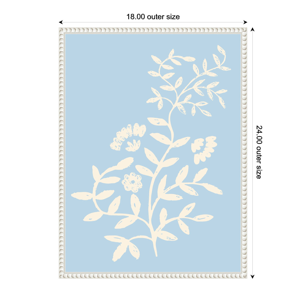 Botanical Pale Blue Framed Canvas
