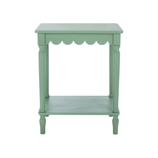Mattie Scalloped Side Table in Mint Green
