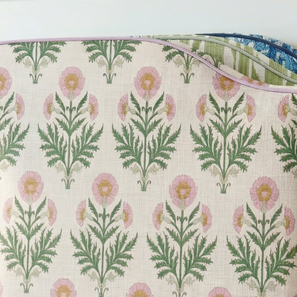 Dorm Headboard | Dandelion Block Print in Pink