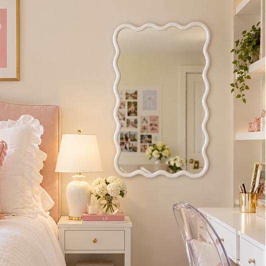 Wavy Solid Wood Wall Mirror – 20" x 30"