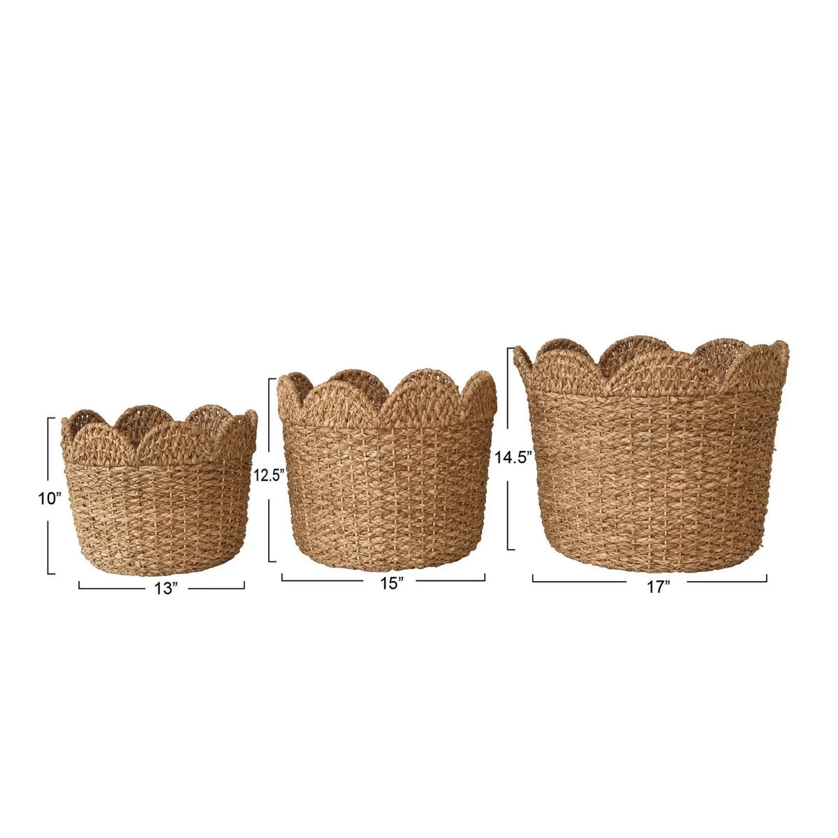 Scalloped Rattan Baskets