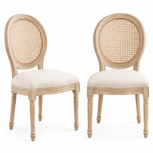 French Country Rattan Chair (Set of 2)