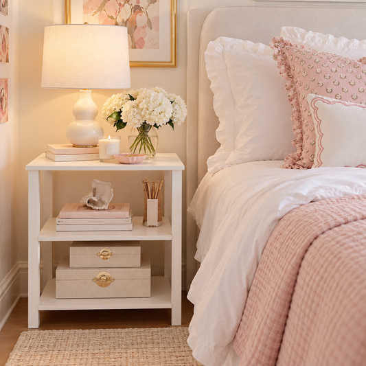 Maggie Side Table with Shelves