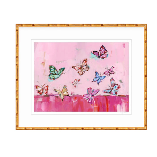 Butterfly Wishes Hot Pink Fine Art Print