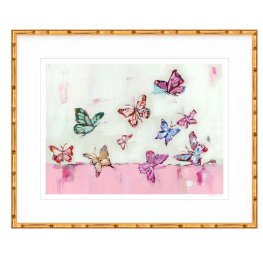 Butterfly Wishes Light Pink Fine Art Print