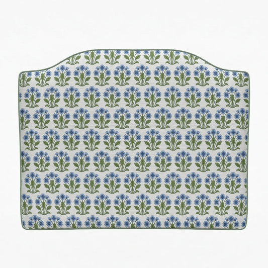 Dorm Headboard | Dianthus Block Print in Blue