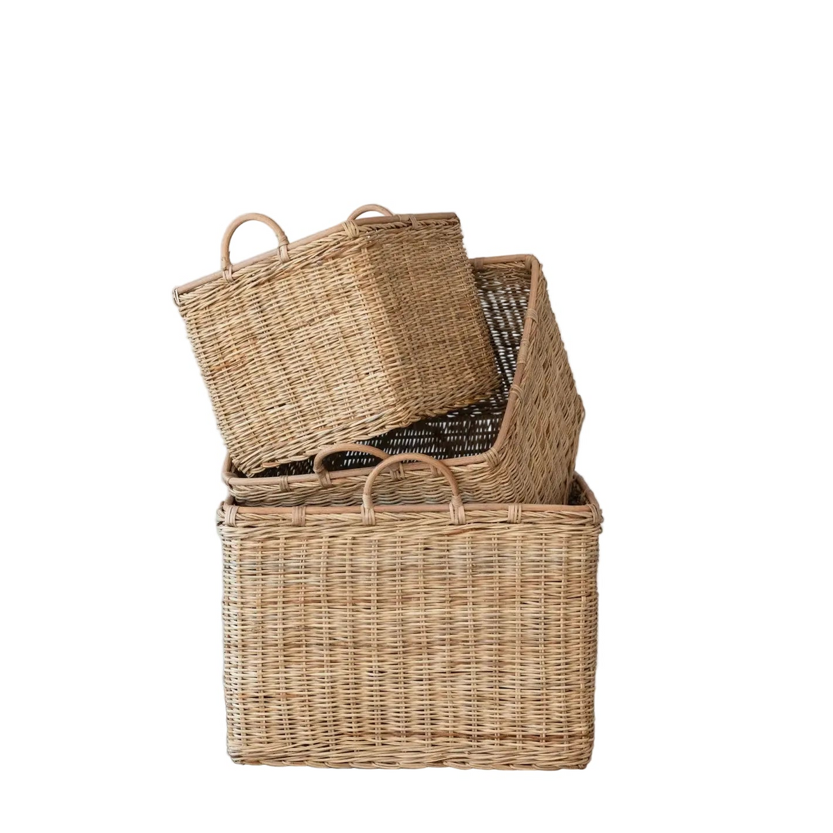 Rattan Baskets with Handles, 3 Sizes