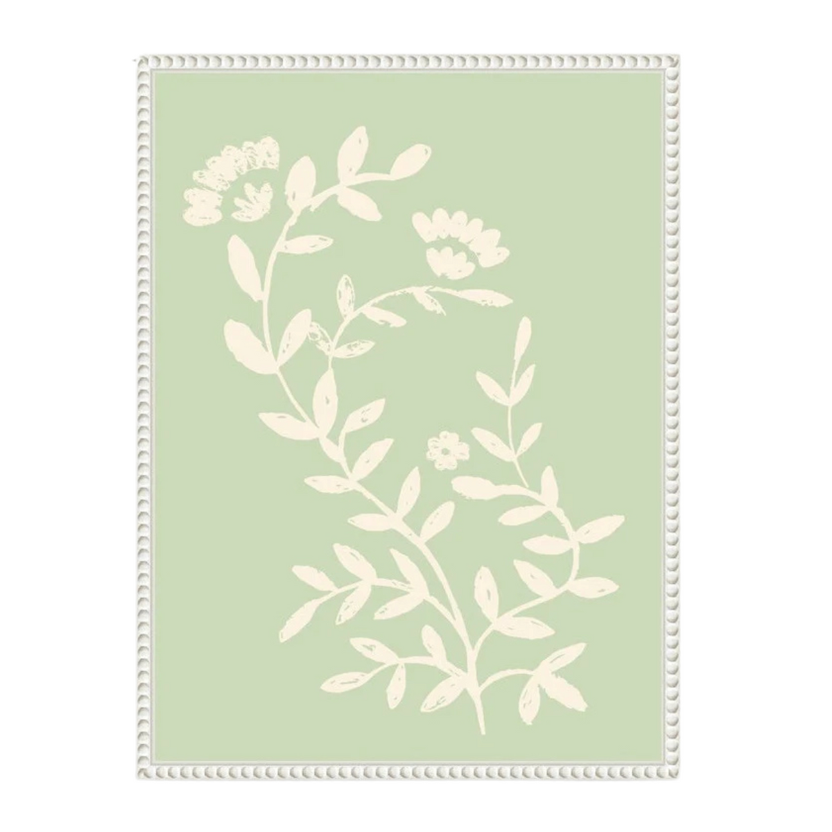 Botanical Pale Green Framed Canvas