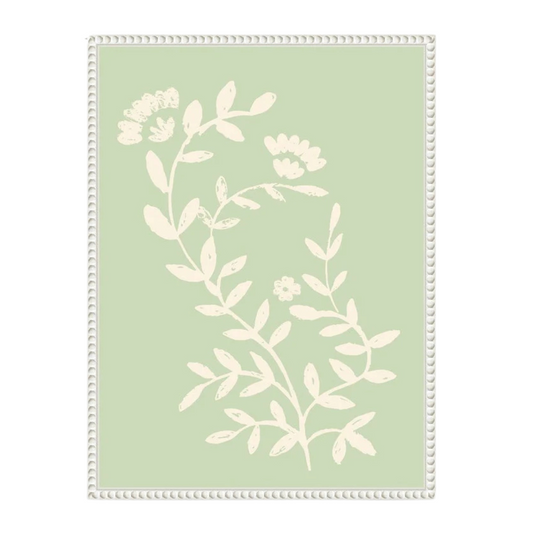 Botanical Pale Green Framed Canvas