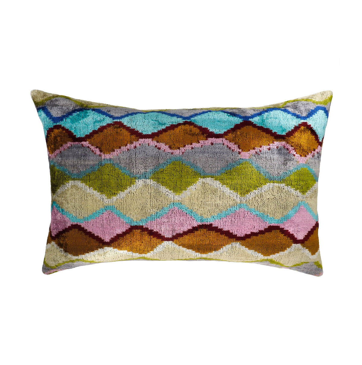 Beverly Hills Velvet Ikat Throw Pillow, 16" x 24"