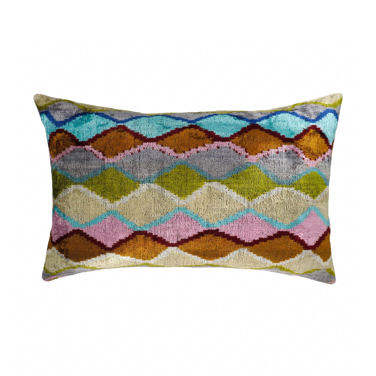 Beverly Hills Velvet Ikat Throw Pillow, 16" x 24"