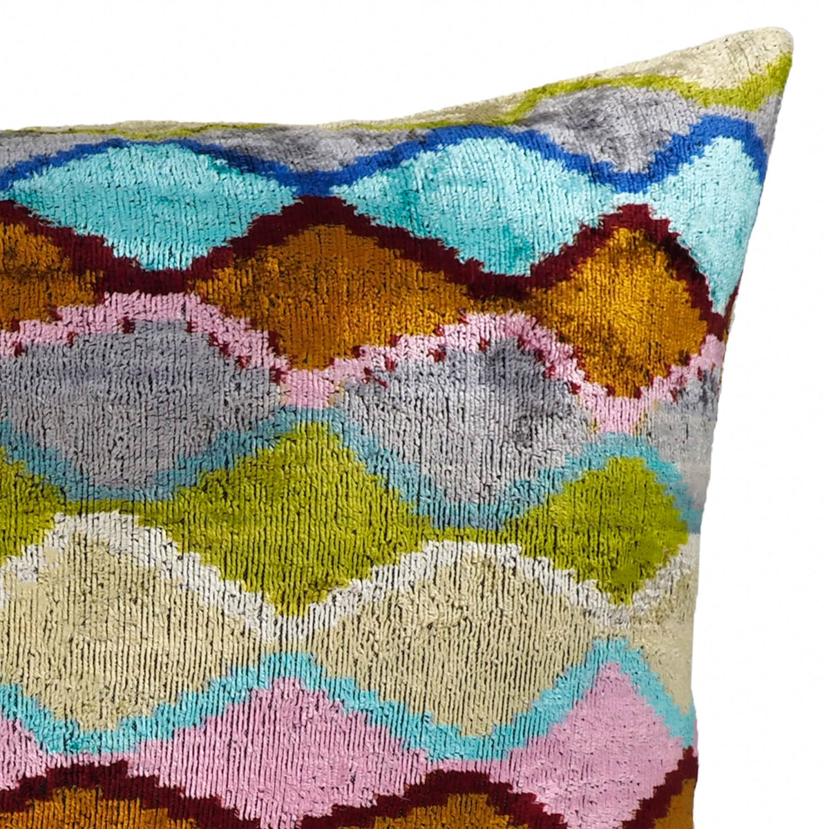 Beverly Hills Velvet Ikat Throw Pillow, 16" x 24"