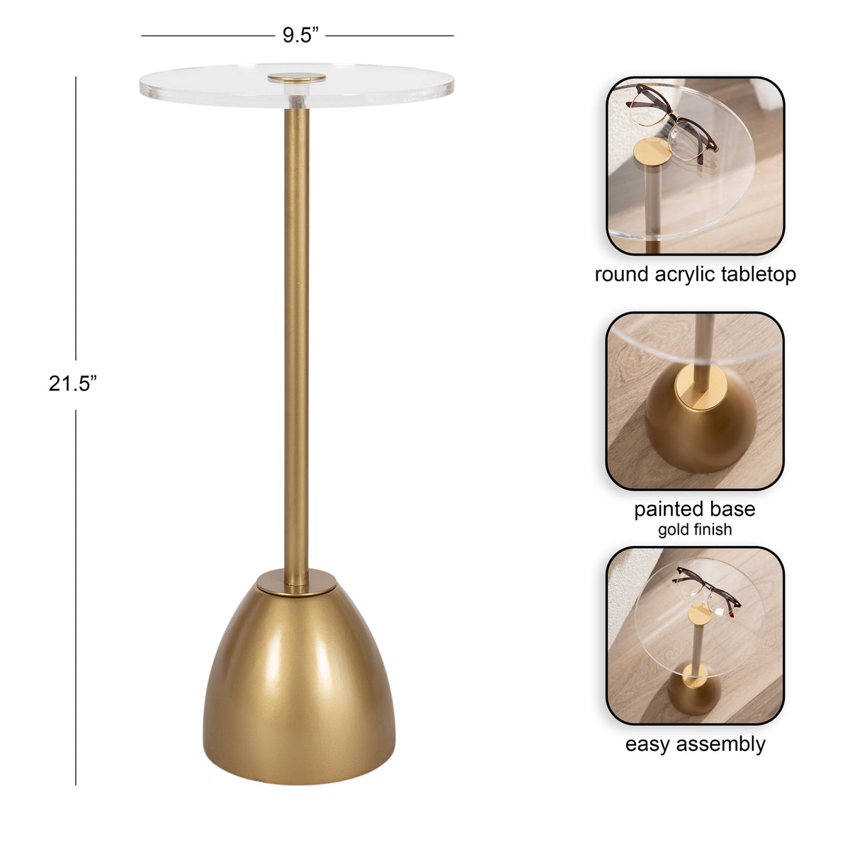 Amari Round Acrylic Drink Table