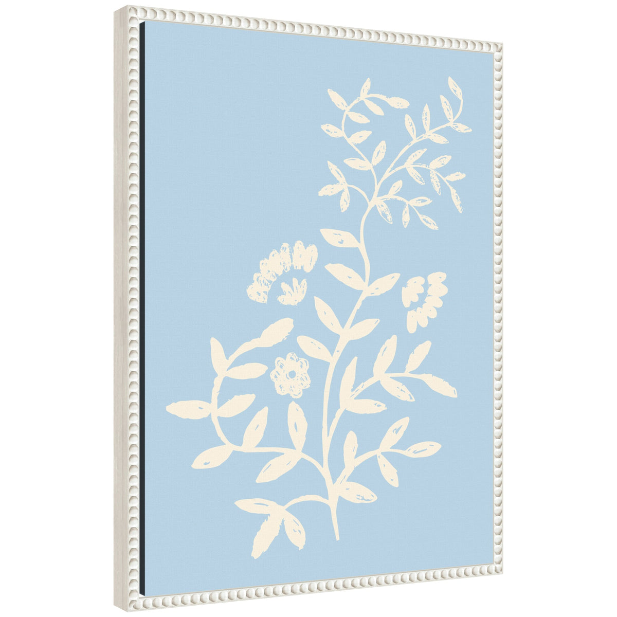 Botanical Pale Blue Framed Canvas