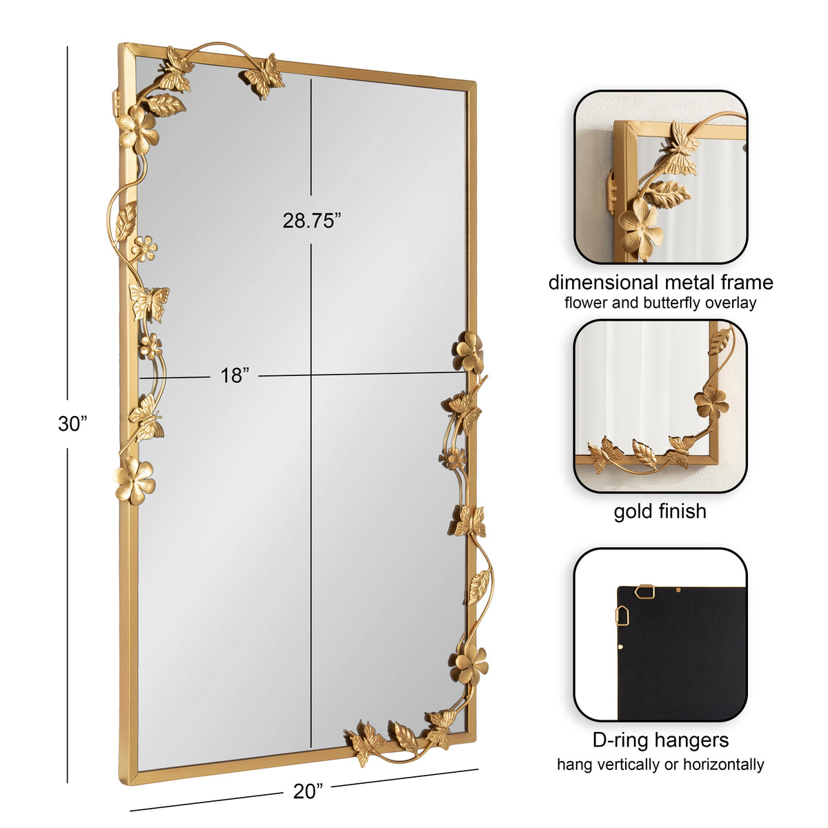 Rosella Floral Rectangular Mirror