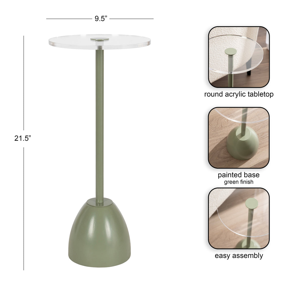 Amari Round Acrylic Drink Table