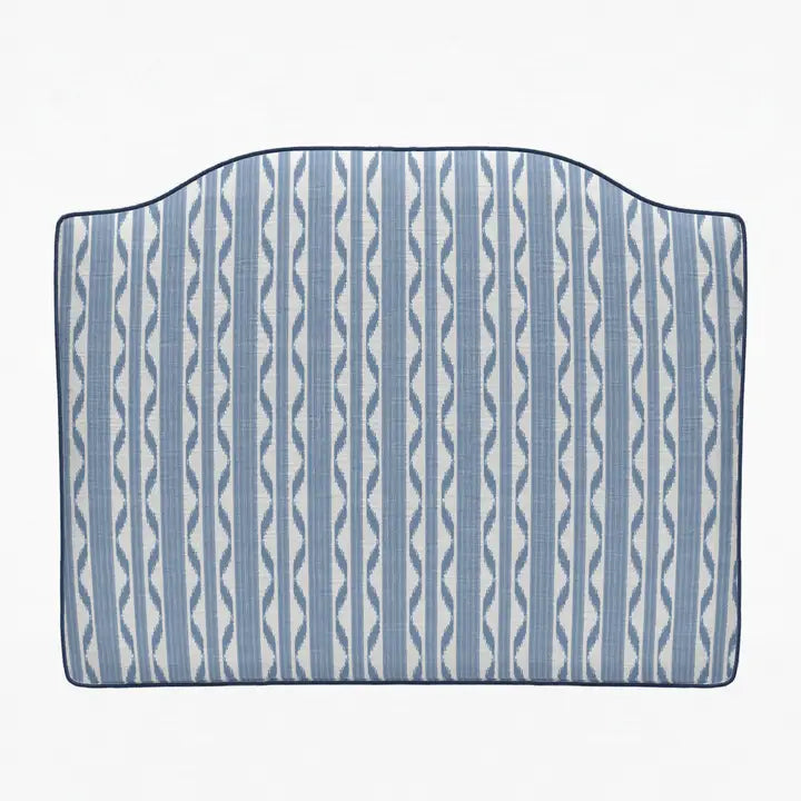 Dorm Headboard | Ikat Stripe Print in Blue