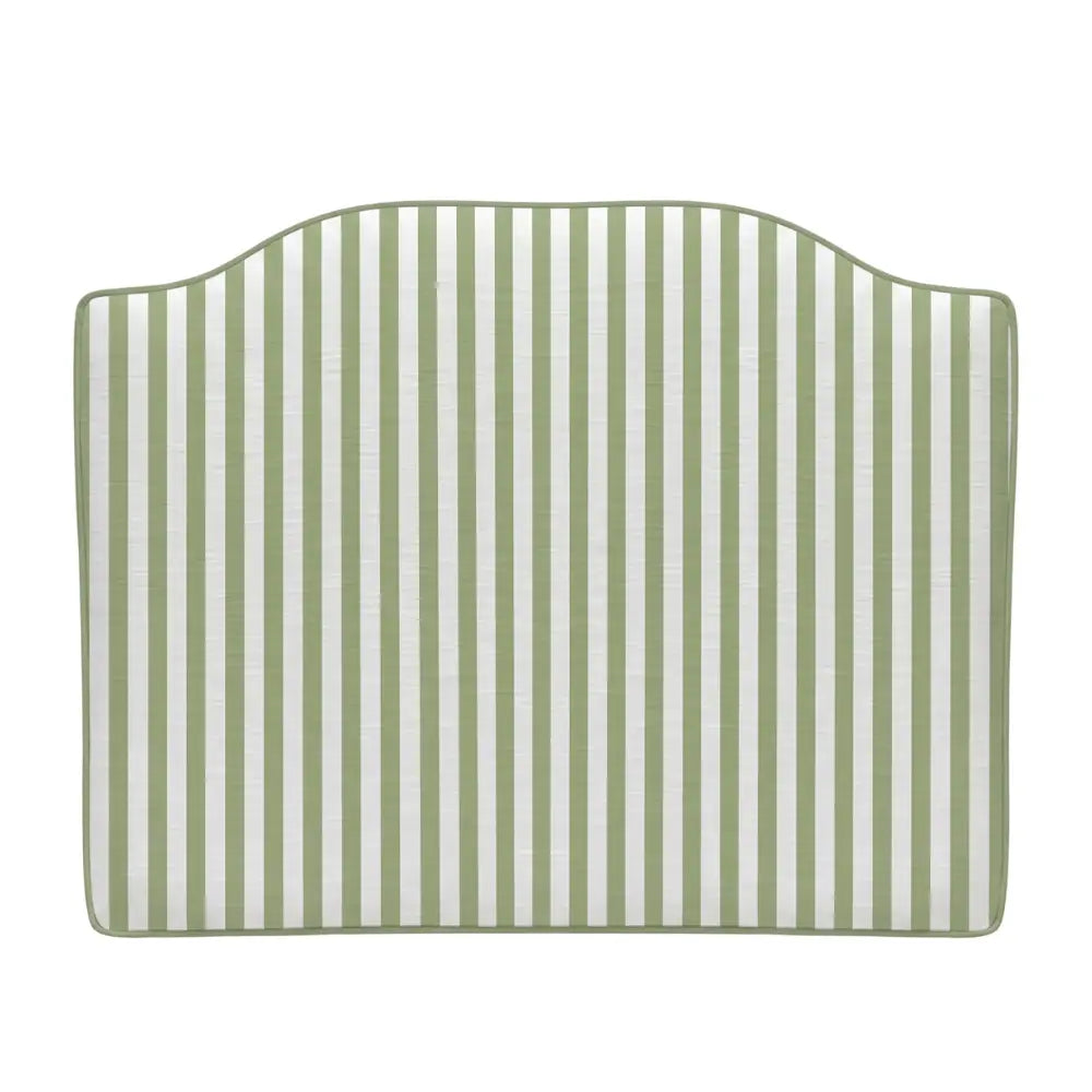 Dorm Headboard | White Headboard with Green Stripes