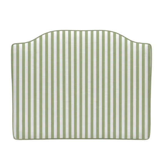 Dorm Headboard | White Headboard with Green Stripes