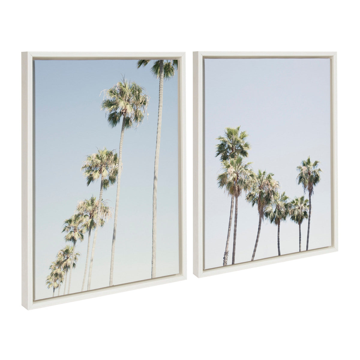 LA Palm Trees Framed Canvas Set