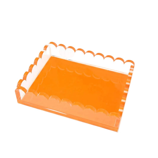 Orange Acrylic Scallop Tray