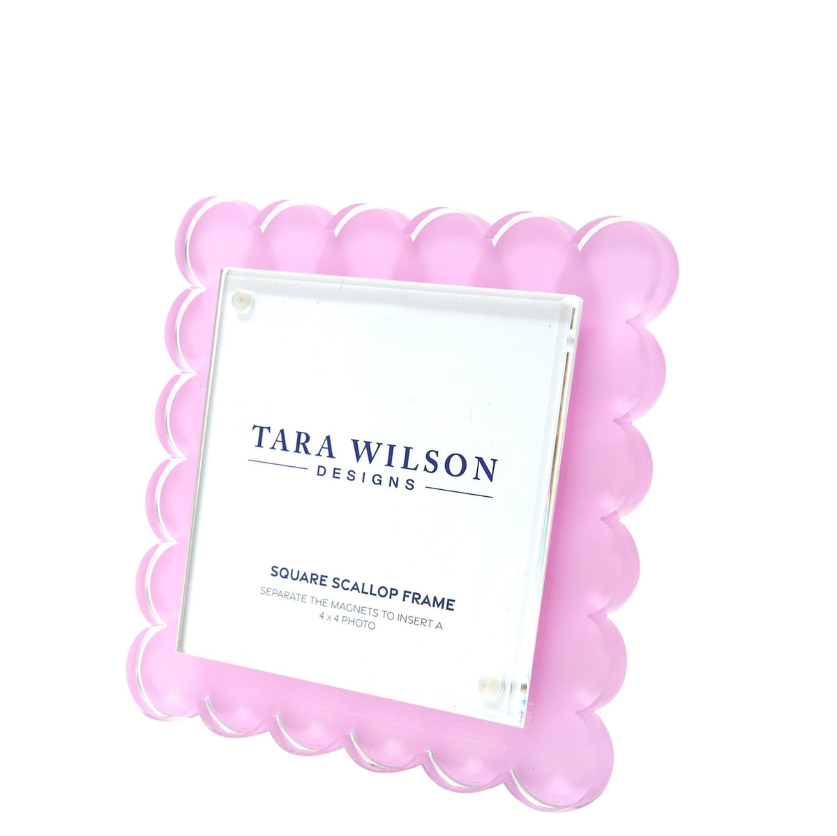 Pastel Pink Acrylic Square Scallop Frame