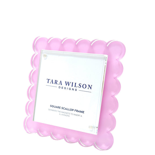 Pastel Pink Acrylic Square Scallop Frame