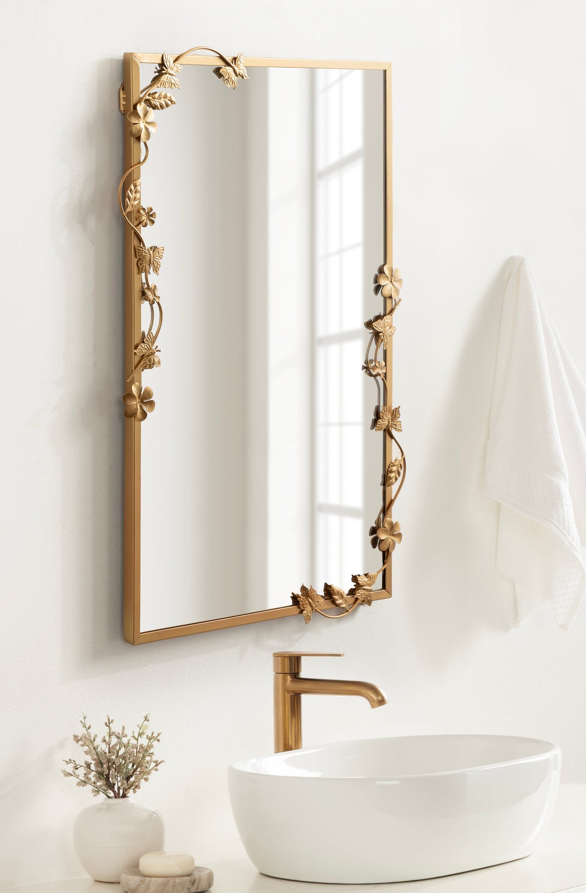 Rosella Floral Rectangular Mirror