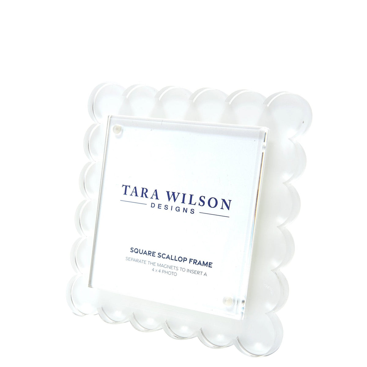 White Acrylic Square Scallop Frame