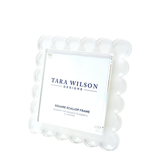 White Acrylic Square Scallop Frame